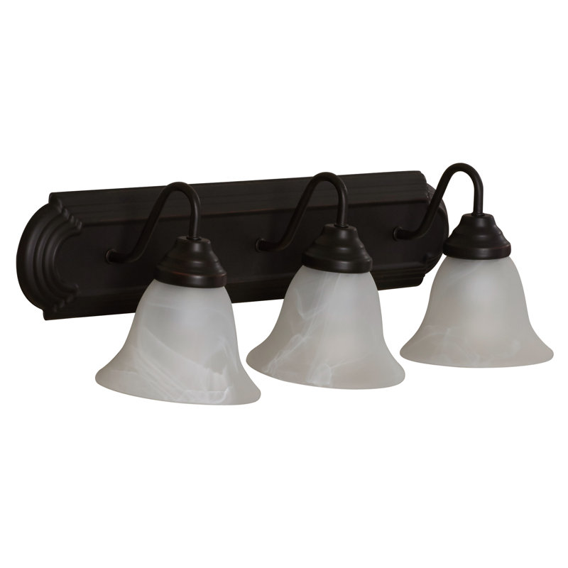 Vincente 3 - Light Dimmable Vanity Light, Marble/Oil Rubbed Bronze