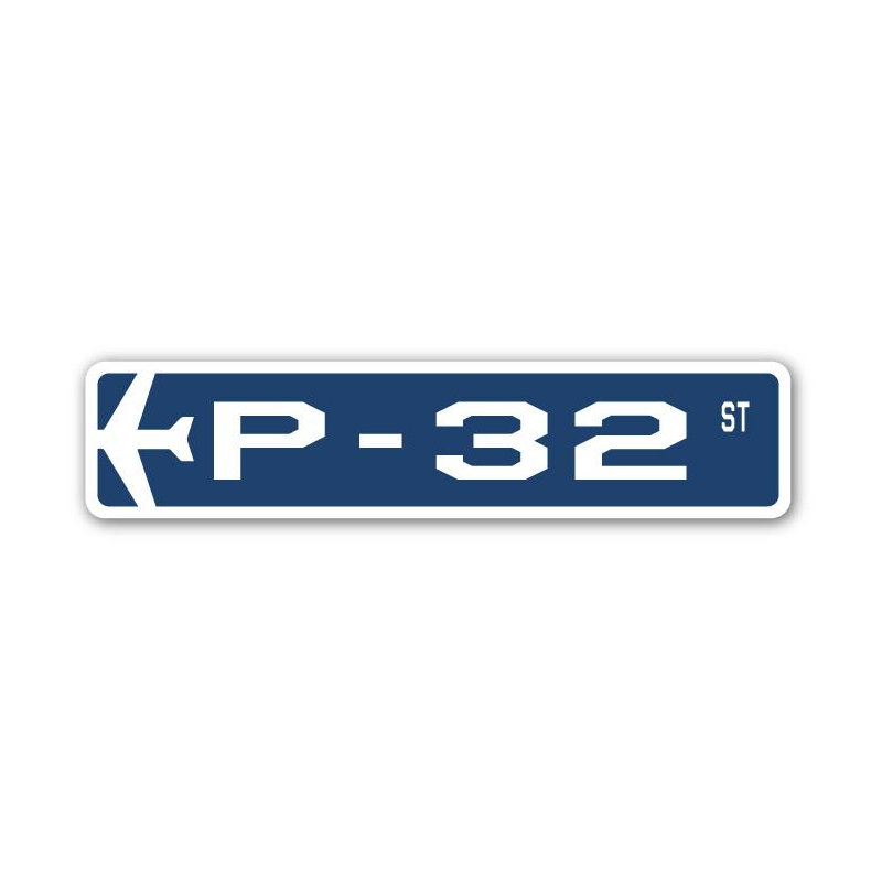 Plaque de rue en aluminium Bouton P-32 Air Force, H 4 po x l 18 po x P 1 po