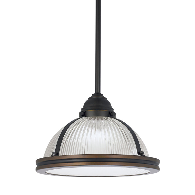 Luminaire suspendu en dome à 1 lumière, Bronze frotté à l'huile, 75 W A19 culot moyen