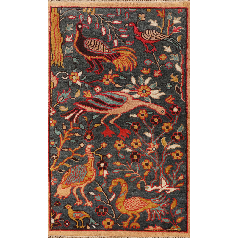 Animals Design Wool Ziegler Indian Accent Rug 3x5