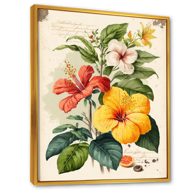 " Blossiming Yellow Retro Hibiscus V "
