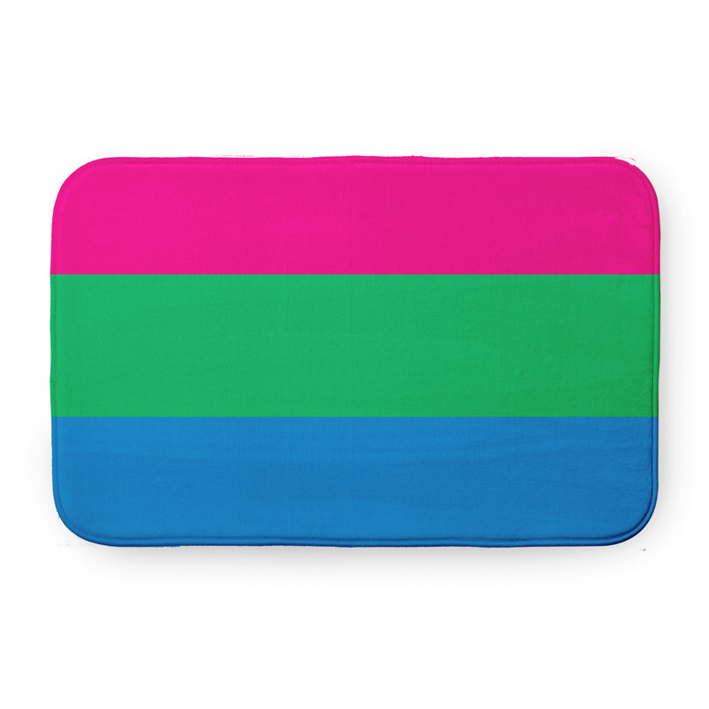 Aikam Memory Foam Non-Slip Bath Mat, Pink/Green/Blue