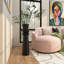 Grand vase décoratif noir en métal noir cannelé Art Déco, 8 po x 8 po x 32 po-1640978046-1640978044