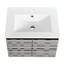 Meuble-lavabo de salle de bain avec lavabo en céramique. 24 po. Porte à fermeture en douceur. Contemporain. Contreplaqué. Noir Augmente le rangement et le look moderne brillant. Améliore la classe