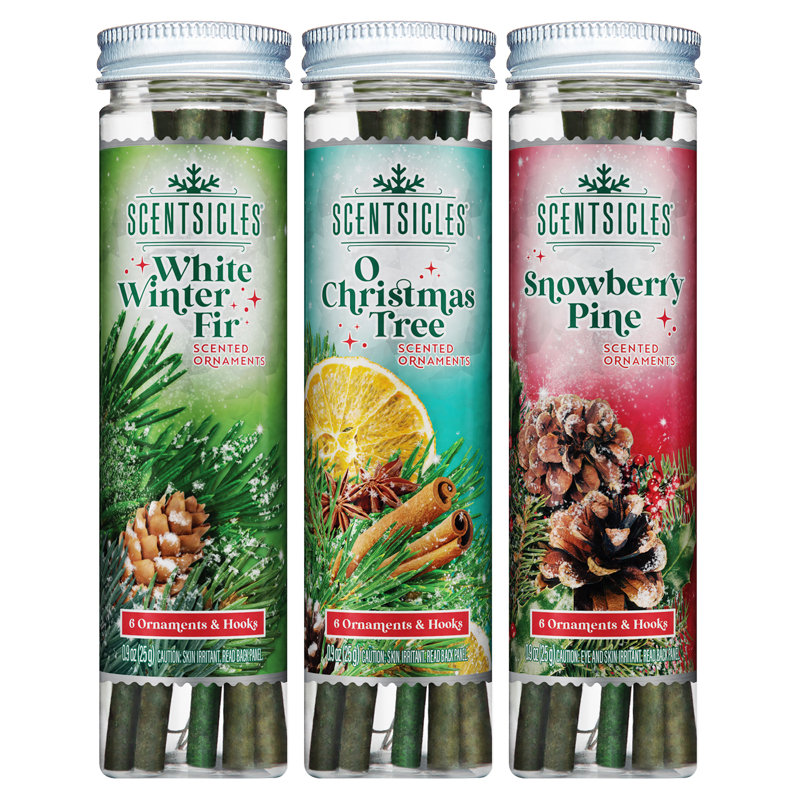 Scentsicles, bâton 6 pièces, sapin d'hiver, arbre de Noël O, pin Snowberry - paquet de 3