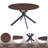 Cann 47.2" Wood Grain Round Dining Table With 4 Brown Fabric Upholstered Chairs Dining Set For Modern Kitchens, Dining Room, Living Room