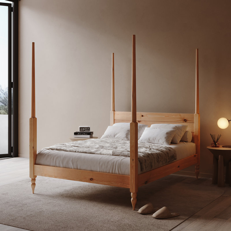 Thorndale Solid Wood Bed, Light Wood, Double (4'6)