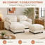 Canapé modulaire en chenille 2 places avec repose-pieds mobile Gailey, sièges profonds, coussins lombaires et coussins en forme de nuage-1322267485