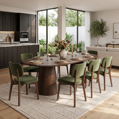 47"–83" Extendable Dining Table Set with Velvet Solid Wood Chairs