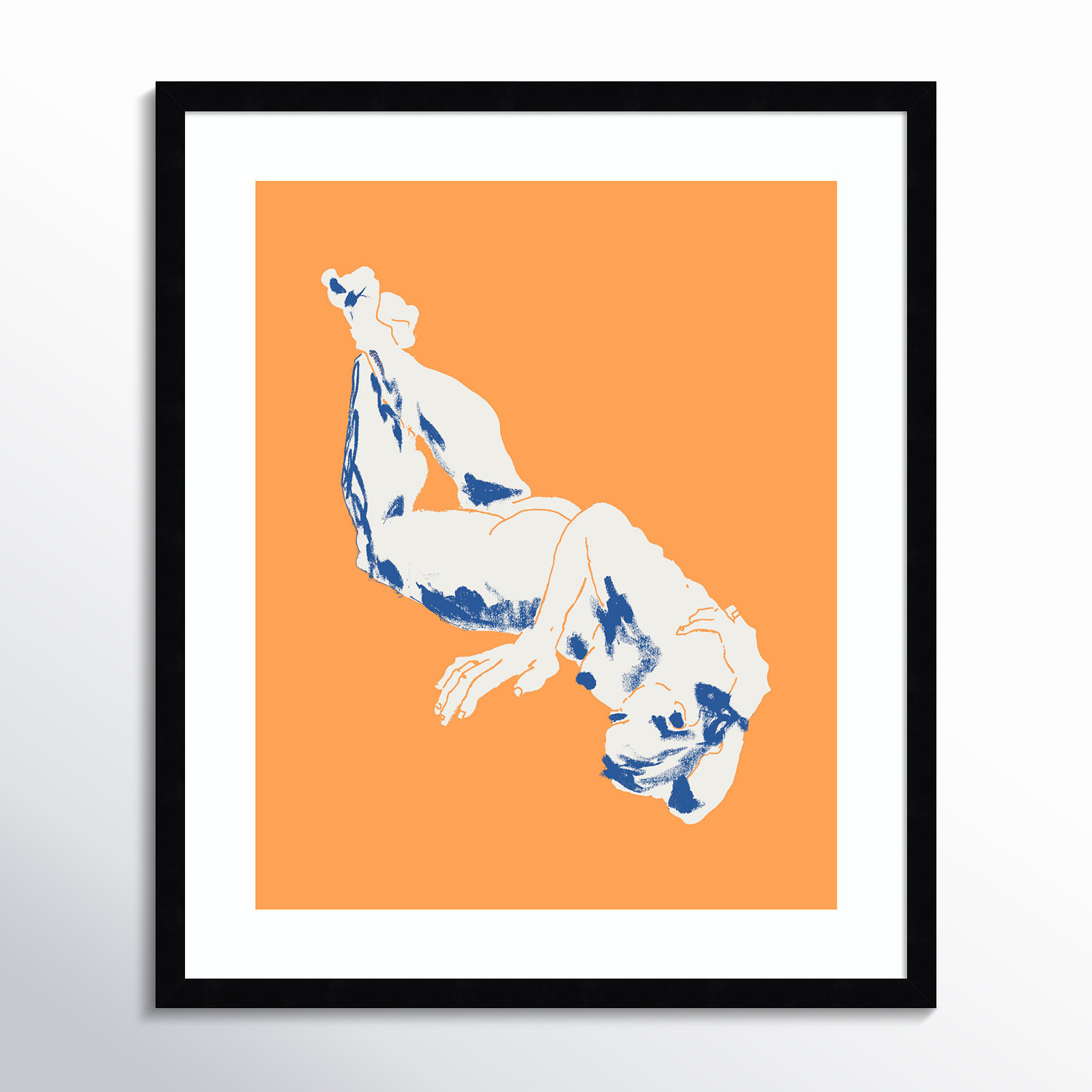 Nude Orange by Nantucket Wood Framed Wall Art Print, 25" H x 21" W, Black