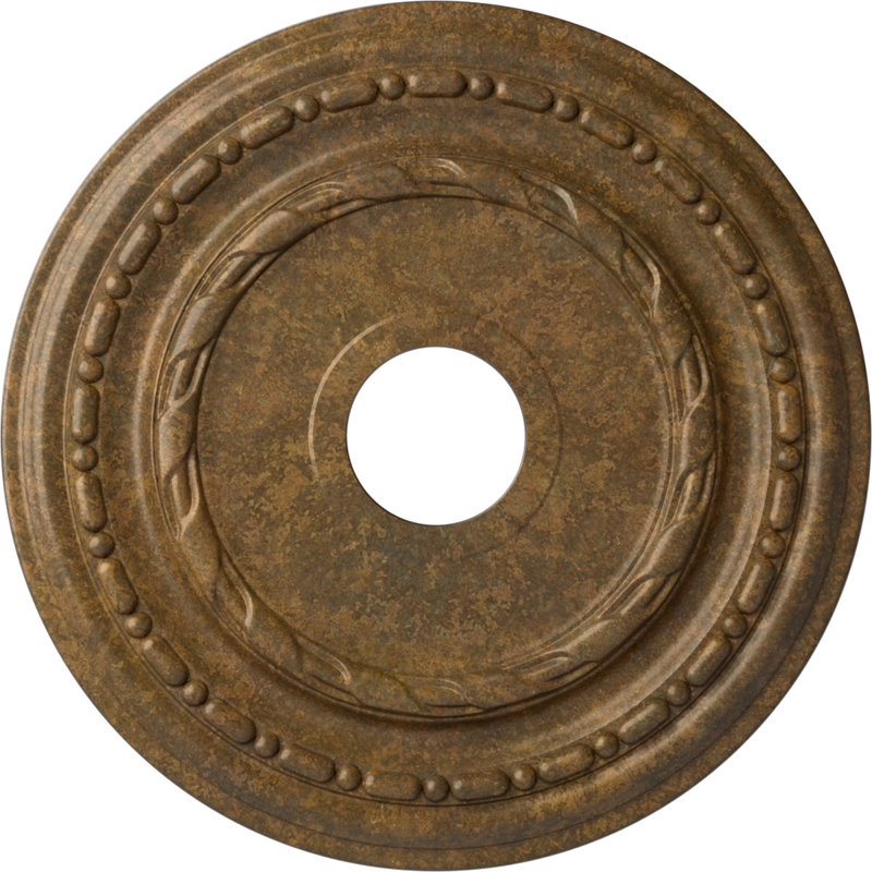 Endurathane Dublin Ceiling Medallion, 17 7/8"OD x 3 5/8"ID x 1 1/4"P (Fits Canopies up to 5 1/8"), Hand-Painted Rubbed Bronze Finish