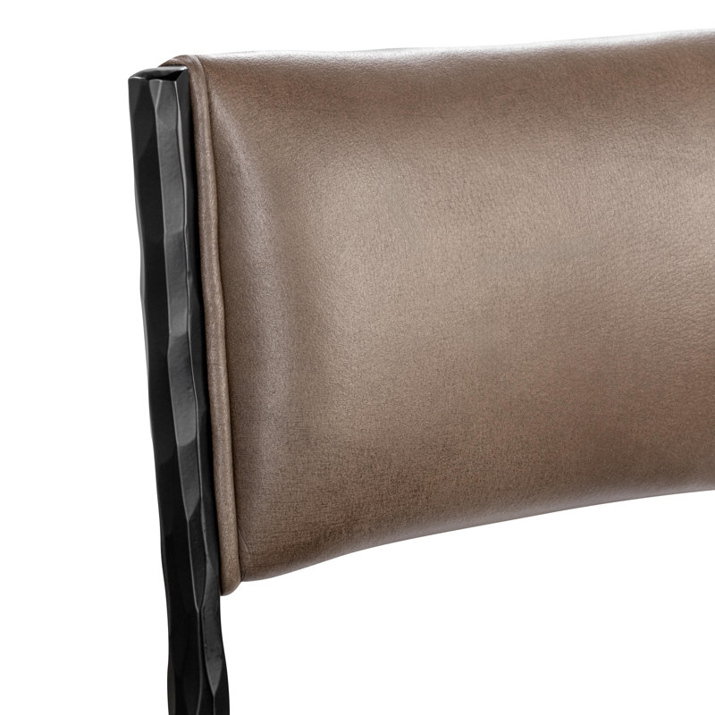 Kayne Leather Counter Stool, Sand, Black 