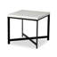 Hammered Iron End Table-White Marble-1791442079