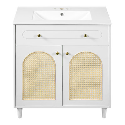 Meuble-lavabo 30 po avec lavabo encastré en céramique