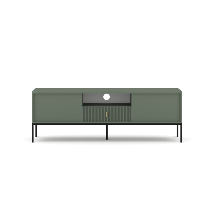TV Stand for TVs up to 65", Black/Smoke Green