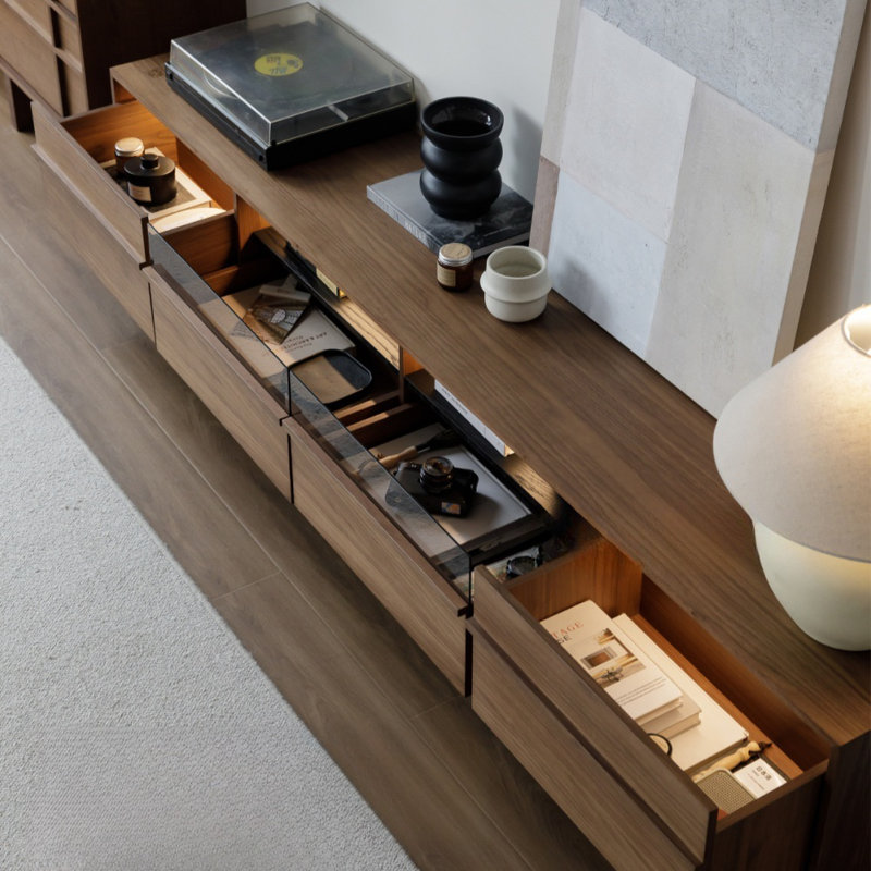 Meuble télé Retro Rib - Mid-Century, Tanné