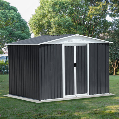 Remise de rangement extérieure pour toit de 6 pi x 4 pi - gris
