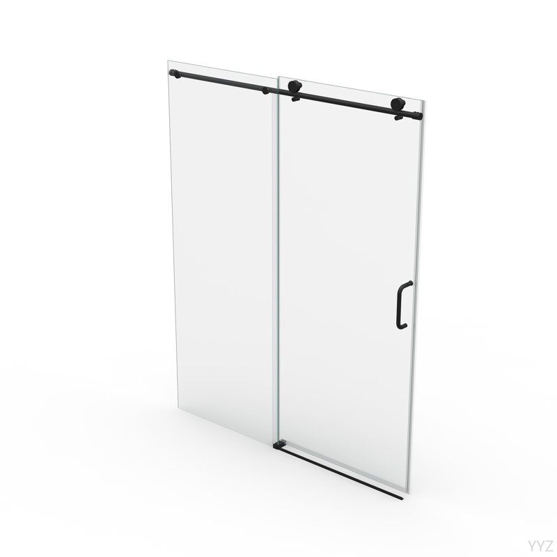 56" - 60" W X 76" H Single Sliding Shower Door, Frameless Bathroom Sliding Door With 1/4" (6Mm) Tempered Glass For Walk-In Shower