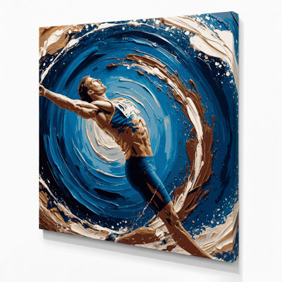Sports Javelin Throw Grey Canvas Wall Art