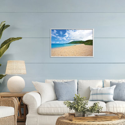 Coastal Caribbean Beach Framed Giclee, design by Seven Trees Design