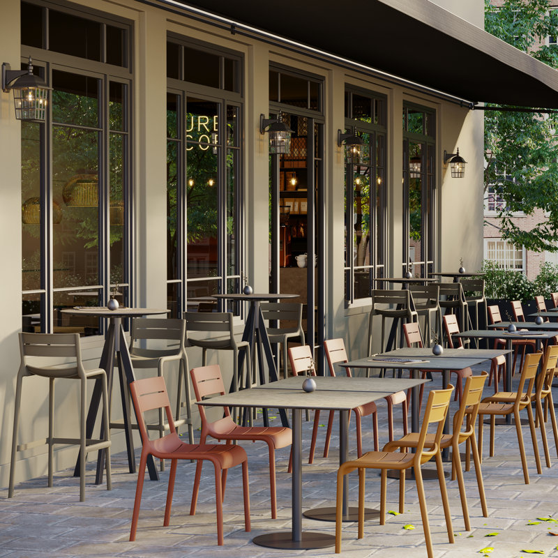 Fernwood Steel Outdoor Bistro Table - 60 cm W 60 cm D, 108cm H x 60cm W x 60cm D, White