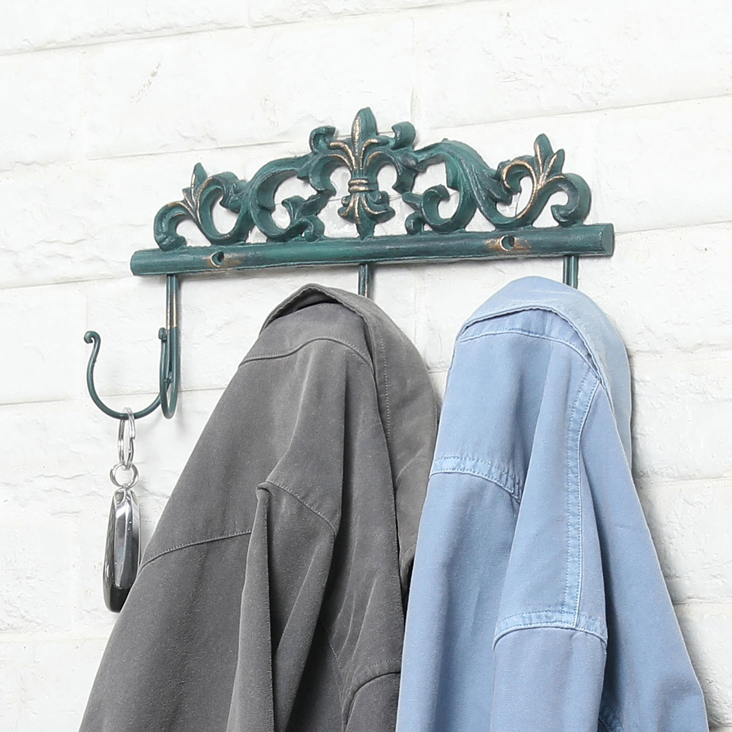 Antique D Flat Ceramic and Metal Wall Hooks Hangers Hanging Coat