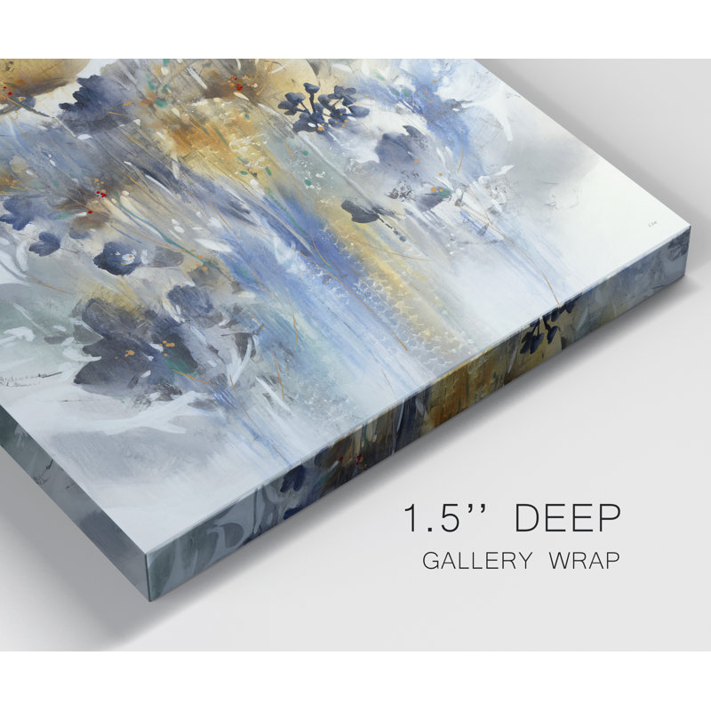 Indigo Botanical - Wrapped Canvas Print, 40" H x 40" W x 1" D