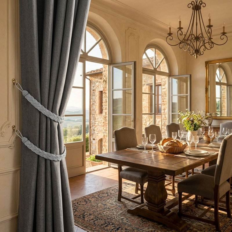 Natural Fabric Curtain Holdback/Tieback