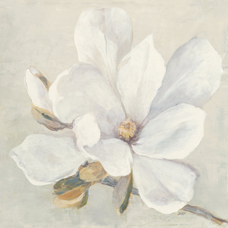 «Serene Magnolia» par Julia Purinton - reproduction d'art, H 36 po x l 36 po, Non, Encadrement argenté