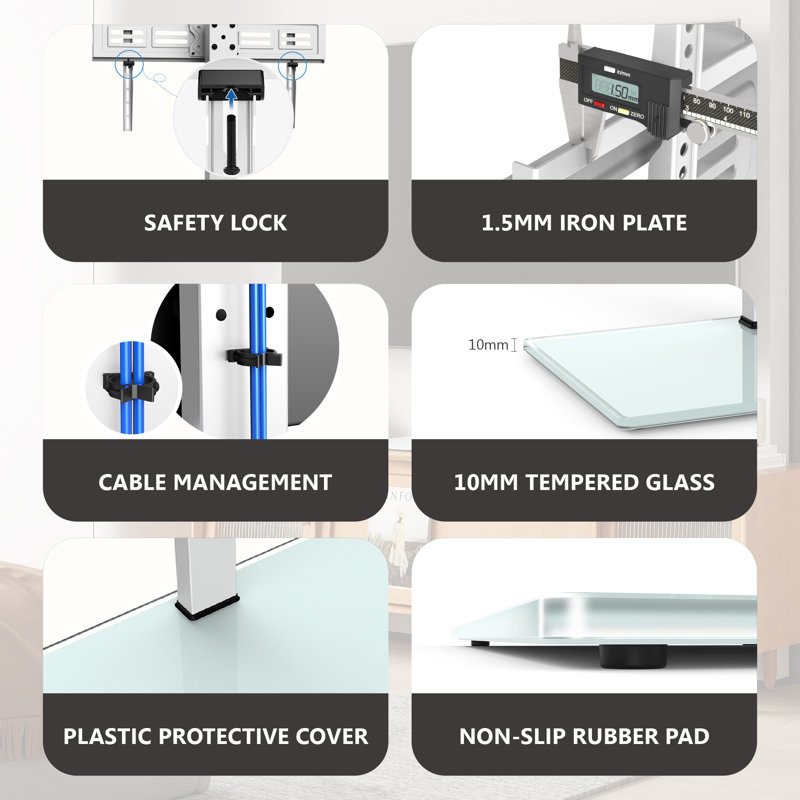 Desktop stand rotate 40° left and right, suitable for 50-80 inch TVs