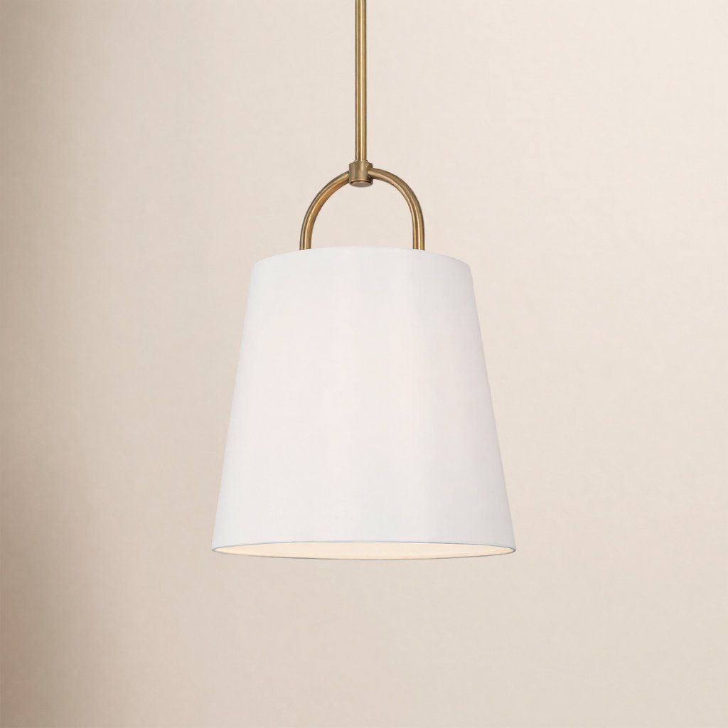 Kipling Single Light Cone Pendant, 21" H x 16" W x 16" D, Brass