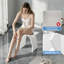 Tabouret de salle de bain autoportant à surface solide de 14 pouces KAKUSIGA