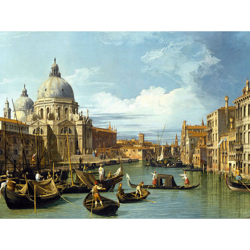 The Entrance To The Grand Canal, Venice by Canaletto - Painting, 60cm H x 80cm W, Wrapped Canvas