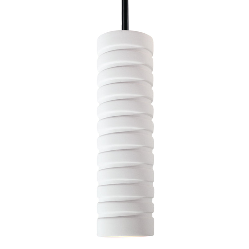 Luminaire suspendu à cylindre simple 1 lumière Pei, Bisque