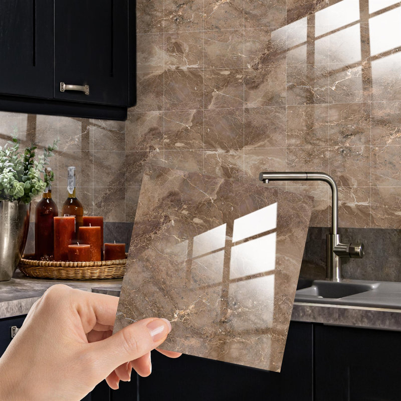 Brynlyn 38.71cm W x 38.71cm L PVC Peel and Stick Mosaic Tile