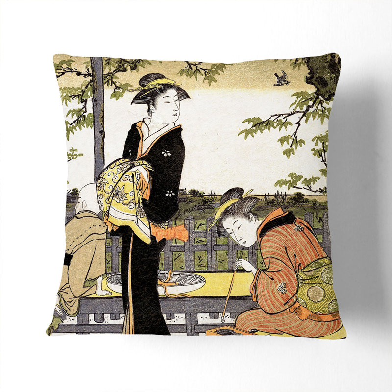 Floral Square Cushion, 40 x 40 cm, Stone