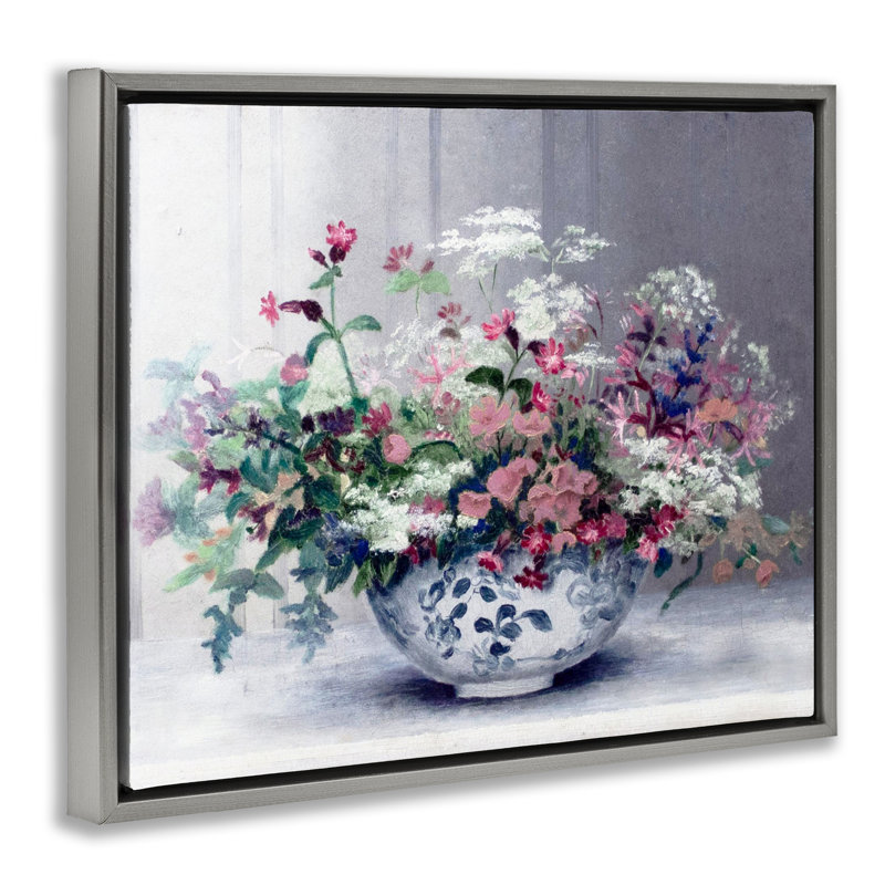 Cadre flottant Painterly Elegant, Cadre flottant gris lustré, H 17 po x l 21 po