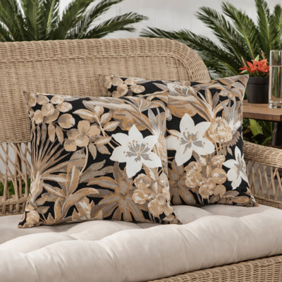Ensemble de 2 coussins d'extérieur 18 po x 18 po, housse de coussin et coussins décoratifs pour le jardin, la véranda