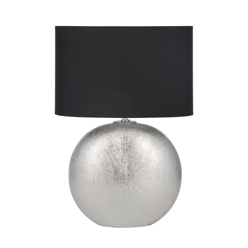 Monserrat Ceramic Lamp, Silver Base/Black Shade