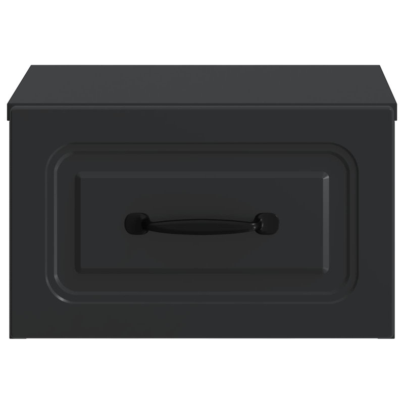 34.5cm W Manufactured Wood Bedside Table, Black