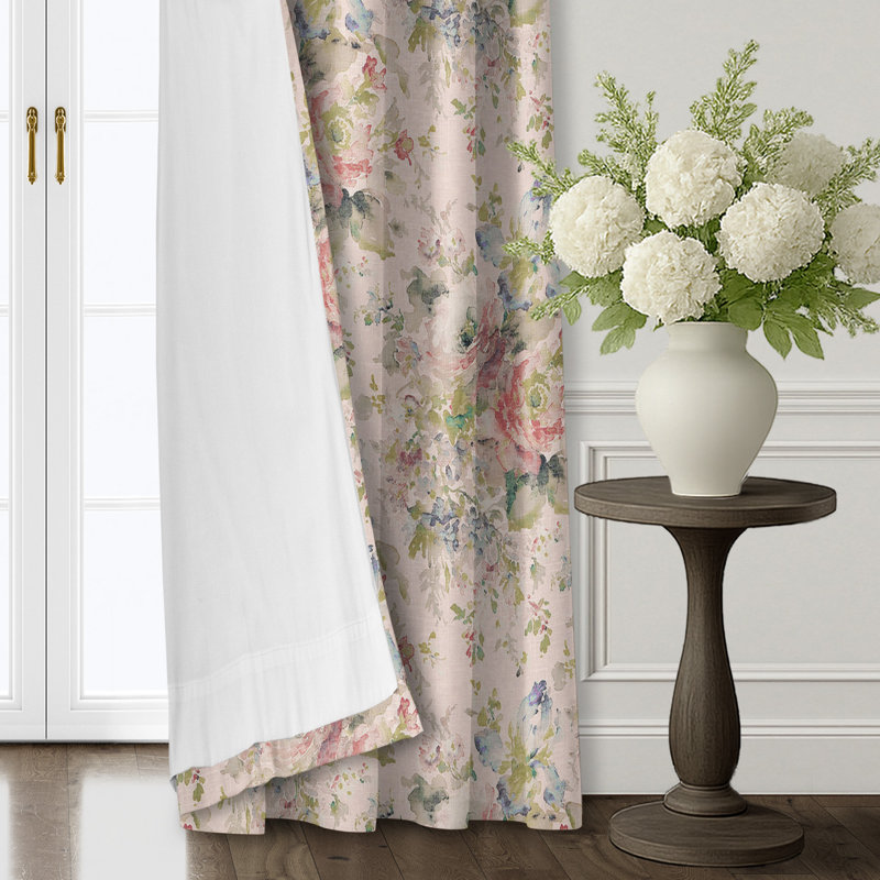 Panneaux de rideaux à œillets Athena Linen Blush (comprend 2 panneaux) l 50 po x L 96 po (taille par panneau), 50x96