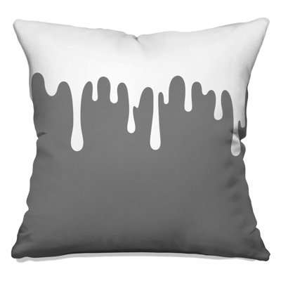 Gray White Dripping Double Sided Throw Pillows