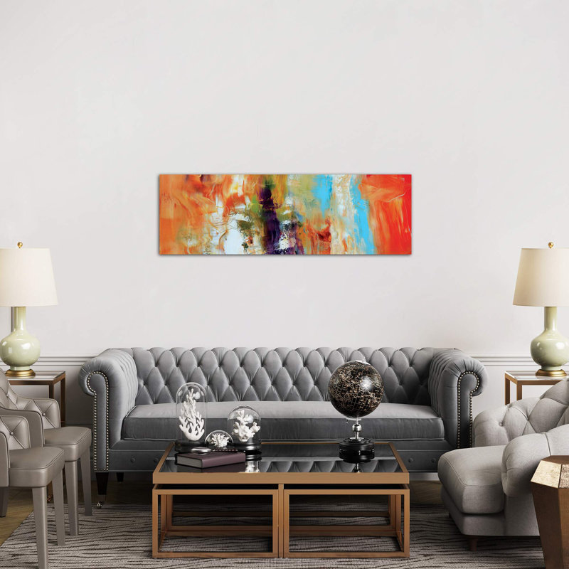 Strata by Andrada Anghel - Panoramic Painting on Canvas, 30.48 cm H x 91.44 cm W x 1.91 cm D, Wrapped Canvas