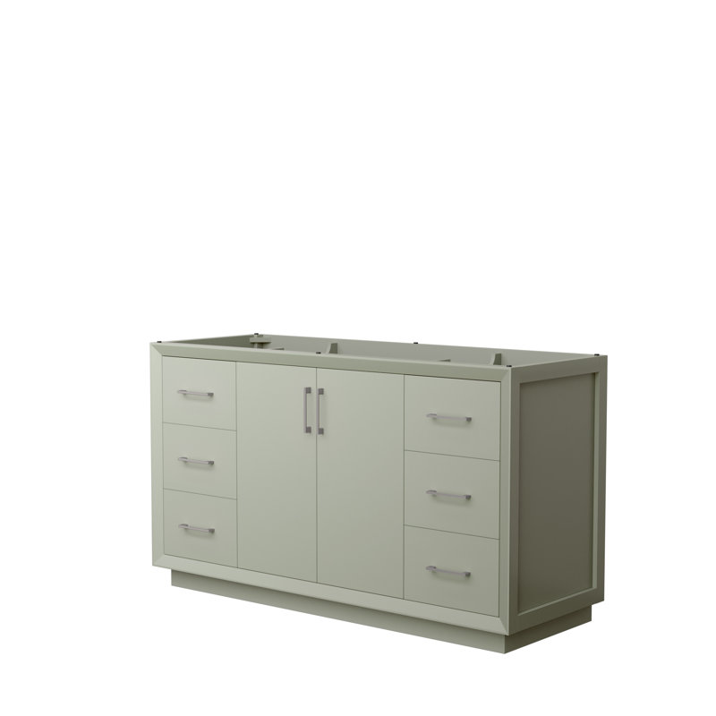 Base de meuble-lavabo simple 59,25 po Strada seulement, Vert clair / gris