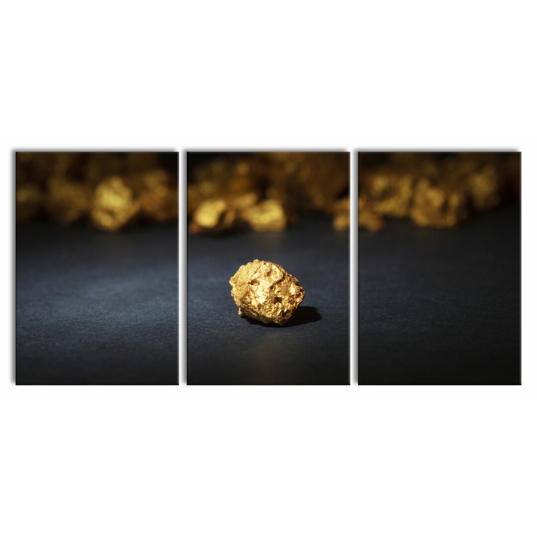 3-tlg. Leinwandbilder-Set Goldnugget