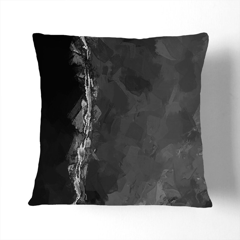Square Throw Cushion, Black, 55cm H x 55cm W x 20cm D