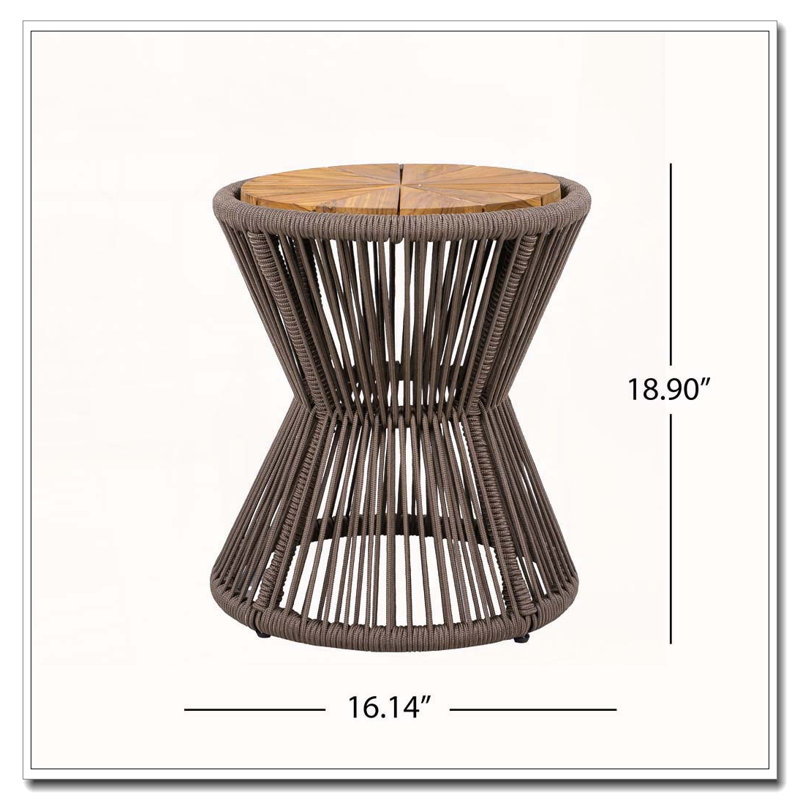 Table d'appoint d'extérieur, Gris foncé, teck