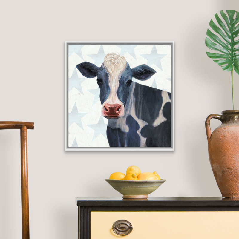 «Patriotic Farm I», art mural sur toile, H 22 po x l 22 po x P 2 po, Toile avec cadre blanc