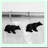 Rustic Black Bear Lodge Shower Curtain Hooks - Set of 12