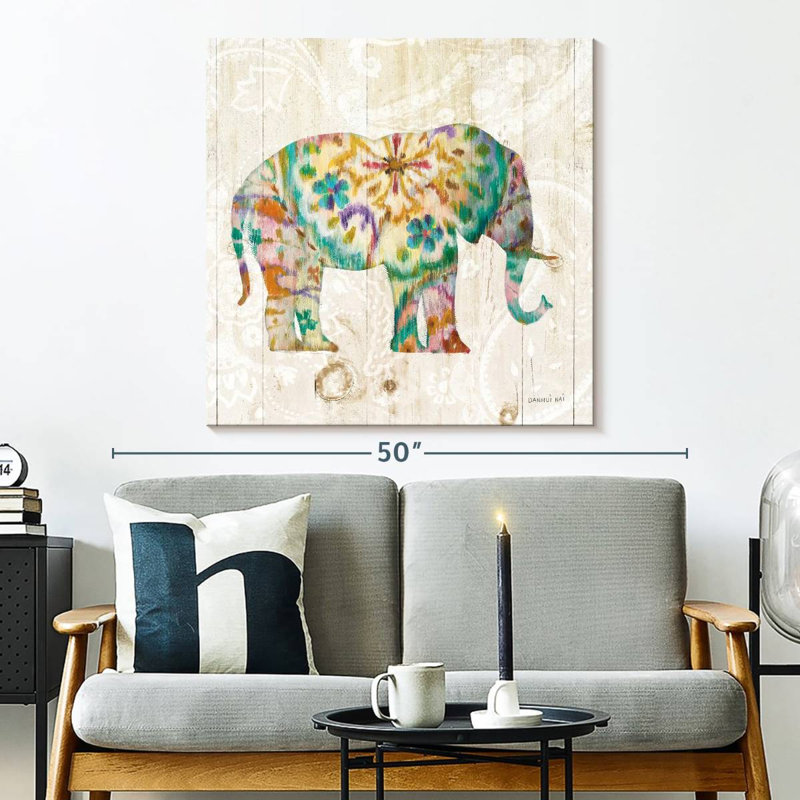 Éléphant Bramho Boho Paisley I, H 33 po x l 33 po